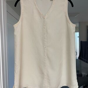 Banana Republic Cream Silk Sleeveless Tank Top
